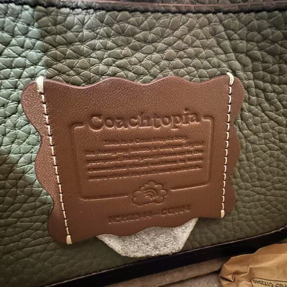 Coach Ergo Bag Wavy Stripe Upcrafted Coachtopia Leather In Army Green CQ004 NWT - Picture 7 of 8